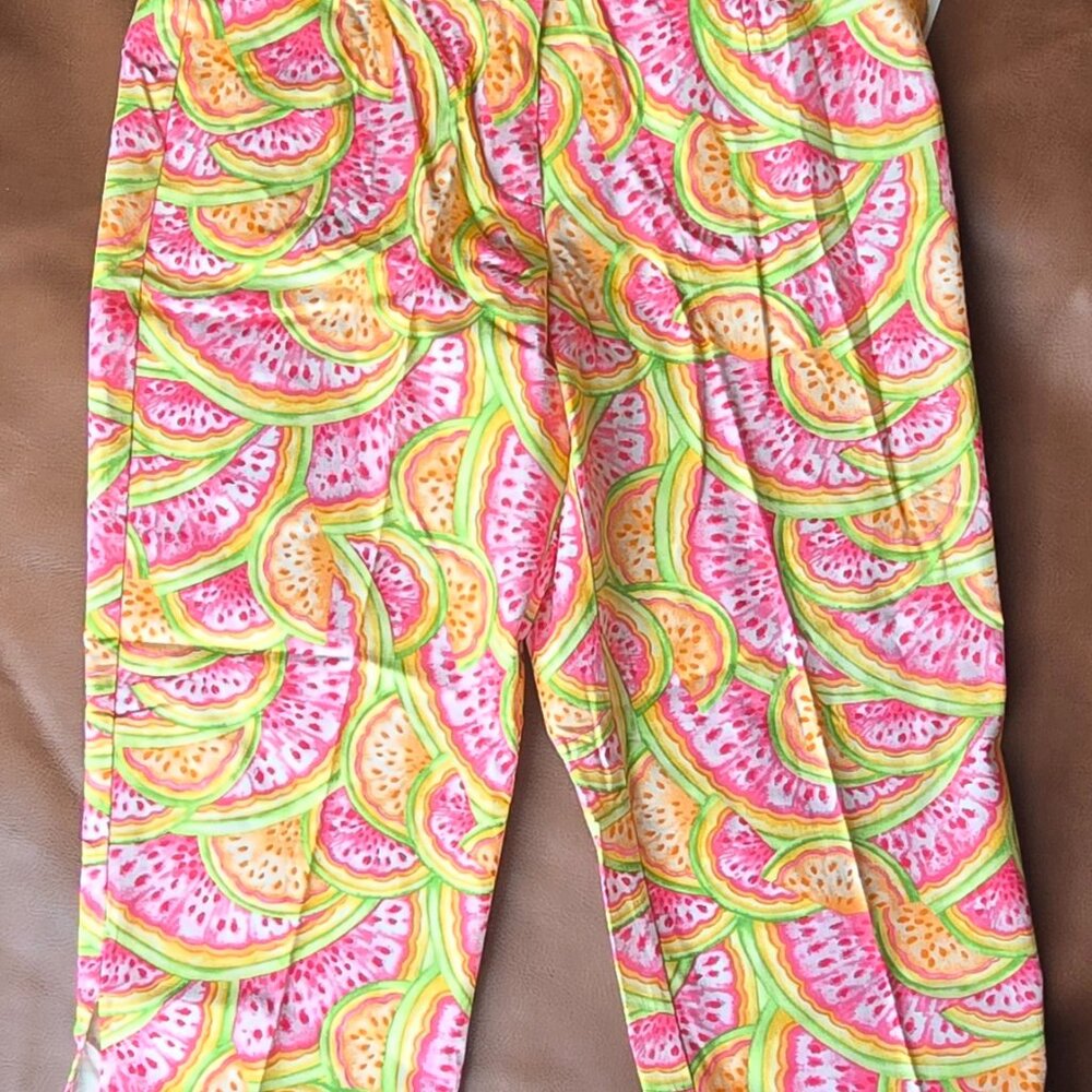 Talbots Watermelon Print Capris Ladies 10 Petite NWT